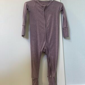 Little Sleepies Heather Lavender ribbed zippy 6-12 months
